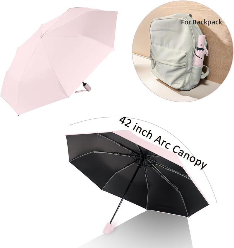 BAODINI Small UV Protection Travel Umbrella Compact for Rain and Sun UPF 50+ Windproof Portable 42 inch Umbrella for Women and Men - Image 5